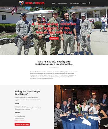 Swing for the Troops Website Desktop
